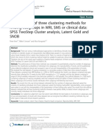 A Comparison of Three Clustering Methods For Finding Subgroups in Mri, Sms or Clinical Data: Spss Twostep Cluster Analysis, Latent Gold and Snob