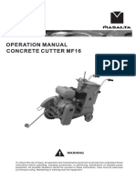 Operation Manual Concrete Cutter Mf16: Warning