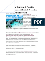 Sustainable Tourism: A Potential Force For Coastal Habitat & Marine Environment Protection