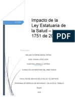 Impacto de La Ley Estatuaria de La Salud - Ley 1751 de 2015.