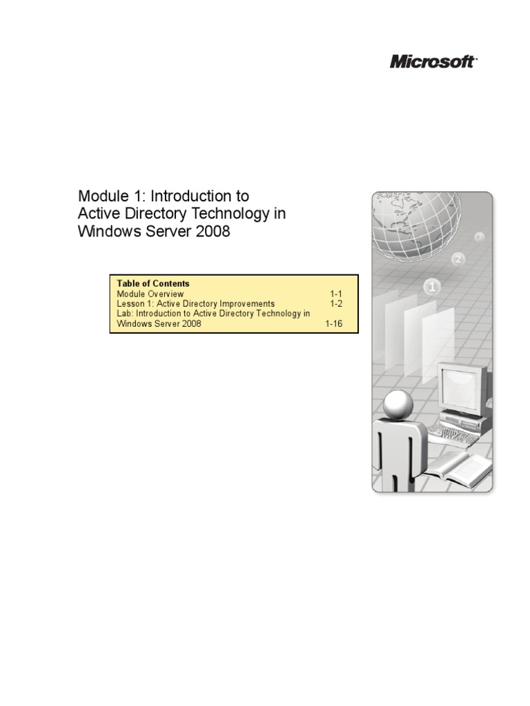 Module 1: Introduction To Active Directory Technology in Windows Server ...