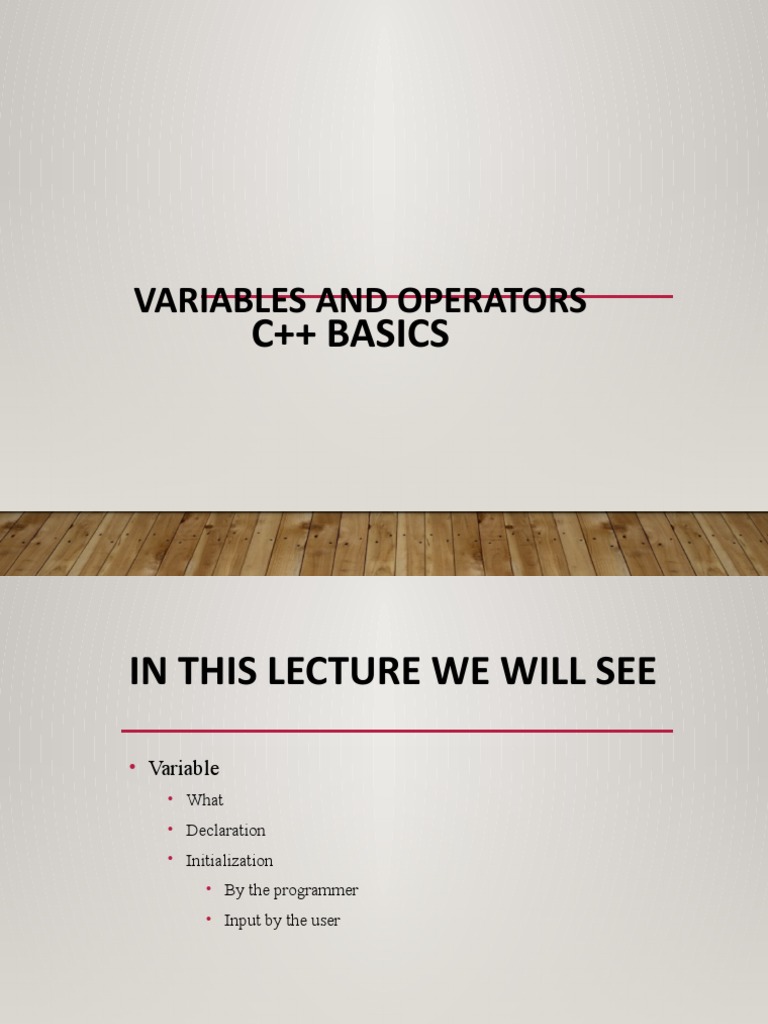 Variables and Operators: C++ Basics | PDF | Data Type | Boolean Data Type