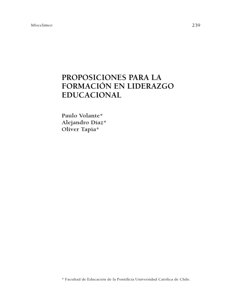 Formación en Liderazgo Educacional | PDF | Liderazgo | Plan de estudios
