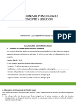 Ecuaciones de Primer Grado Conceptos y Solución Con Una Incognita PDF