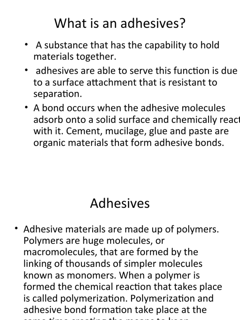 What Is An Adhesives? PDF Adhesive Epoxy