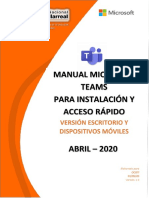Manual de Instalación y Acceso a Microsoft Teams - UNFV - OCGTI
