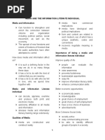 Lesson 2 Media and The Information Literate Individual Media and Information