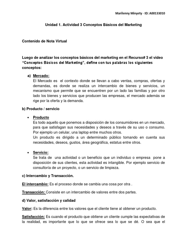 Conceptos Clave del Marketing Básico | PDF | Producto (Negocio) | Marketing