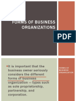 Forms of Business Organization