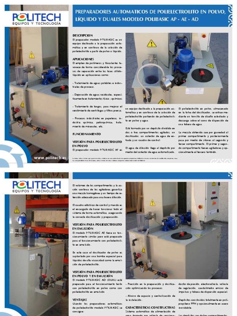 Preparador - Automatico - de - Polielectrolito - en Polvo - Liquido - y ...