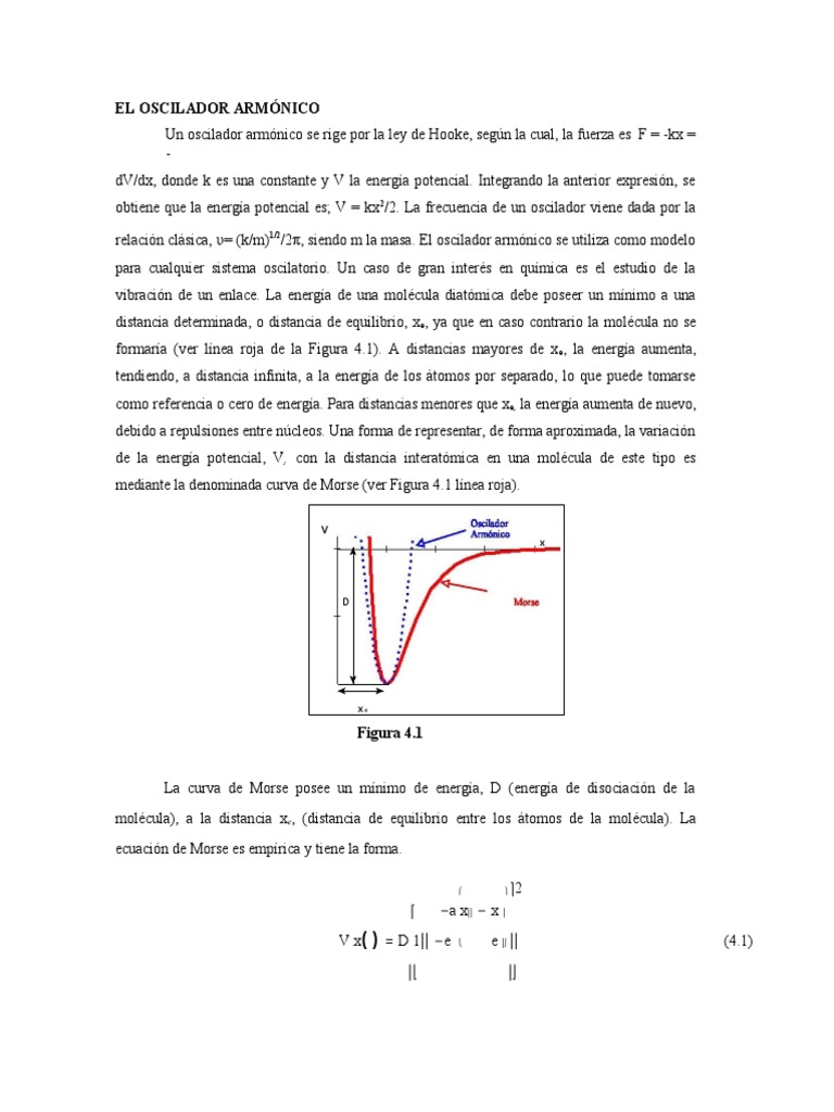 El Oscilador Armónico PDF Moléculas Enlace químico