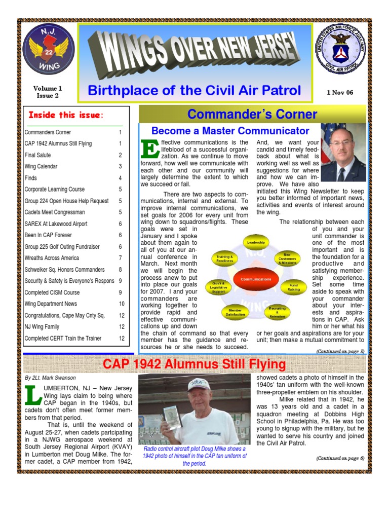 NJ Wing CAP Newsletter Highlights | PDF | Civil Air Patrol