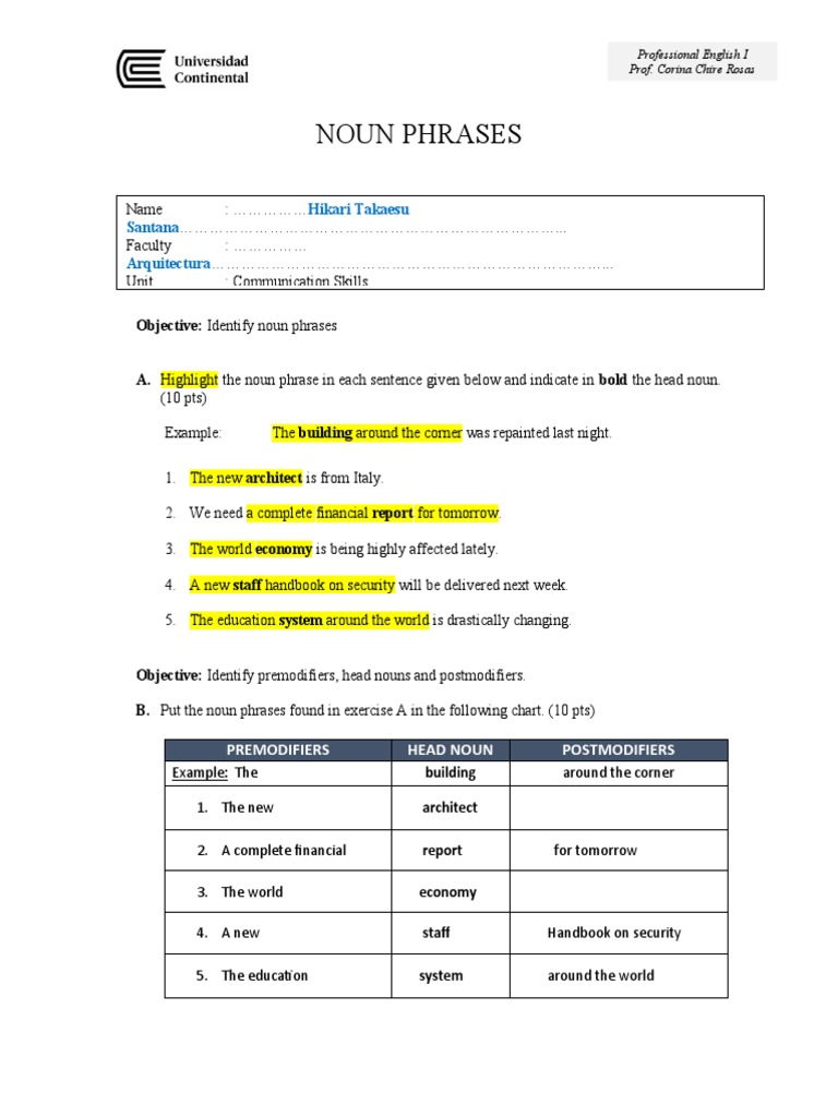 Noun Phrases Hikari Takaesu | PDF | Art