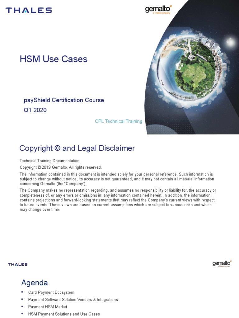 HSM Use Cases: Payshield Certification Course Q1 2020 | PDF