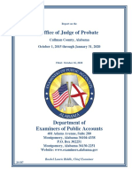 Report On The Office of Judge of Probate Cullman County, Alabama October 1, 2015 Through January 31, 2020
