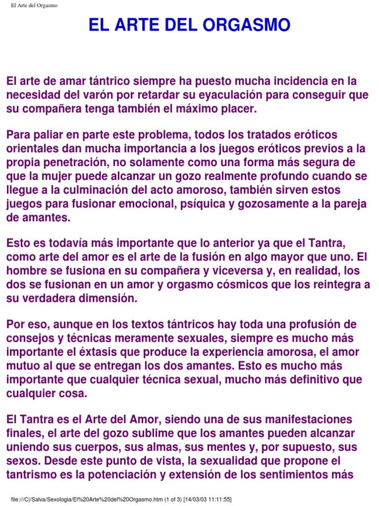 El Arte Del Orgasmo | PDF | Orgasmo | Tantra