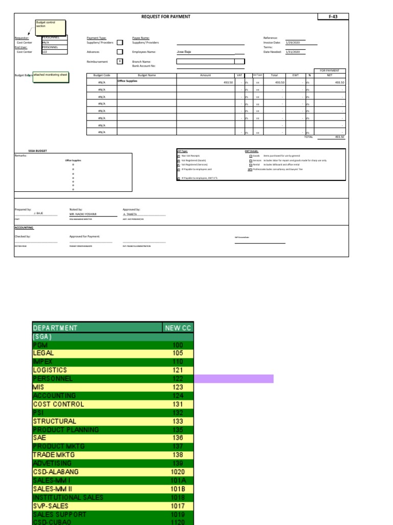 Payment Request for Office Supplies | PDF | Value Added Tax | Payments