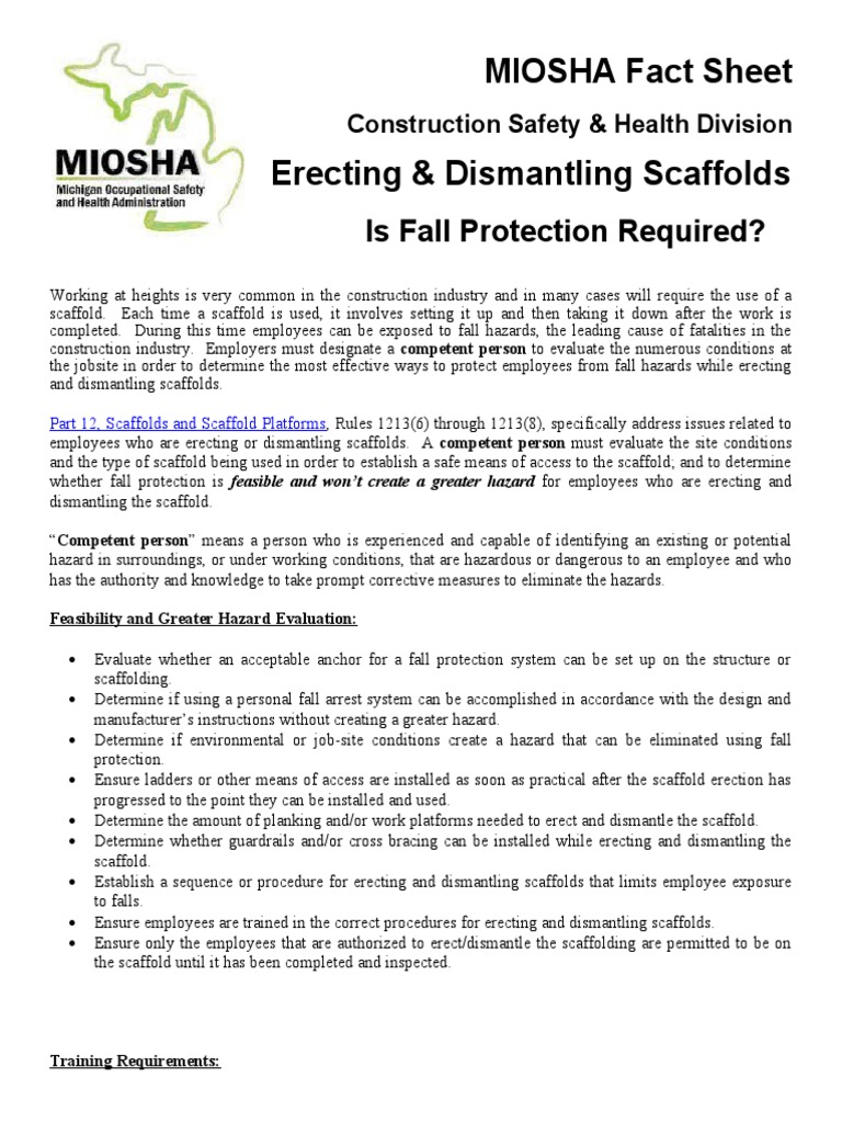Scaffold Erection and Dismantling Safety | PDF | Scaffolding ...