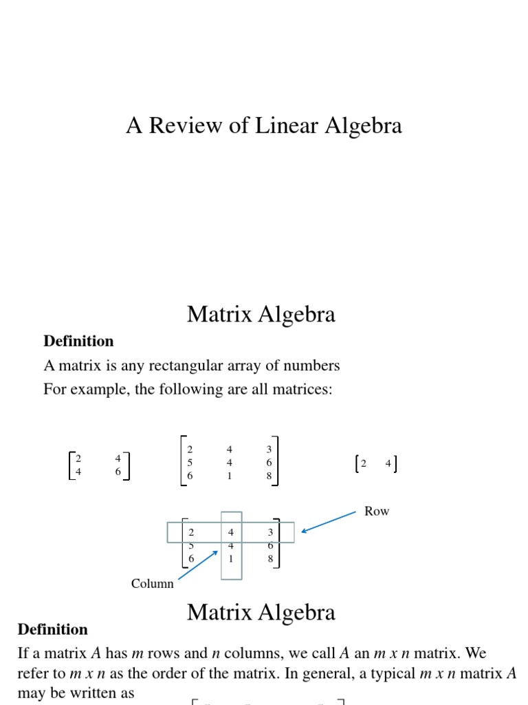 Linear Algebra: Matrix Operations Explained | PDF | Matrix (Mathematics ...