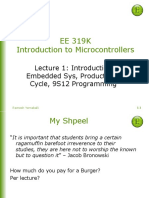 EE 319K Introduction To Microcontrollers: Lecture 1: Introduction, Embedded Sys, Product Life-Cycle, 9S12 Programming