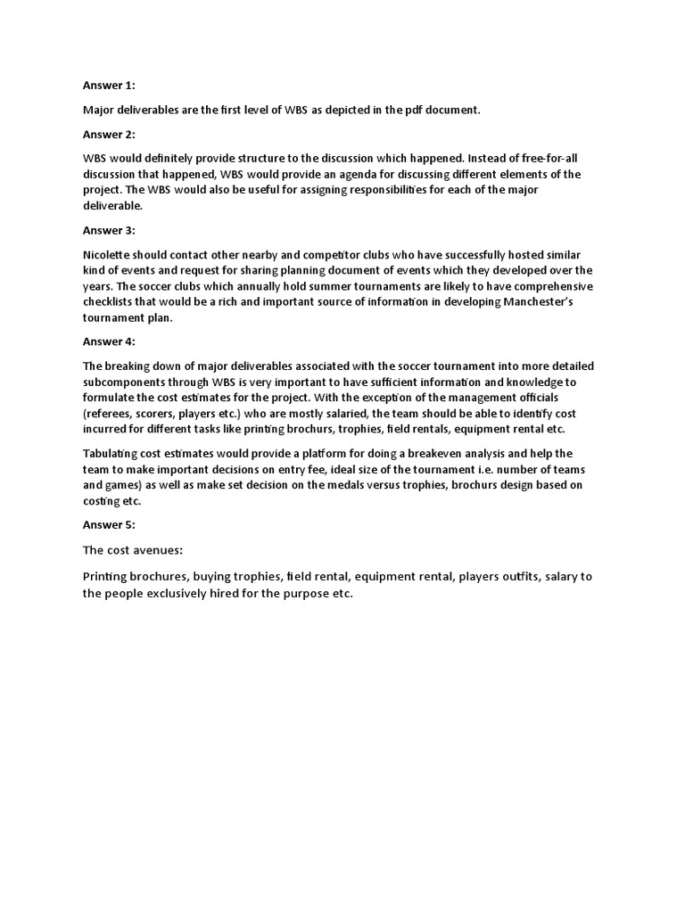 Developing an Effective Work Breakdown Structure and Cost Estimation