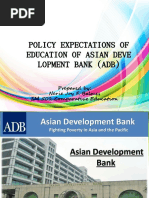 Policy Expectation of Education of Asian Development Bank