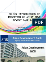 Policy Expectation of Education of Asian Development Bank