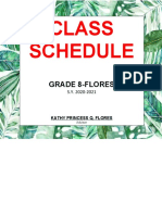 Class Schedule: Grade 8-Flores
