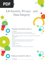 1.6 Security, Privacy And: Data Integrity