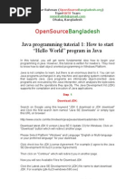 Download Java programming tutorial 1 How to start Hello World program in Java by Habibur Rahman SN48492491 doc pdf