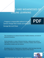 The Benefits and Weaknesses of Online Learning