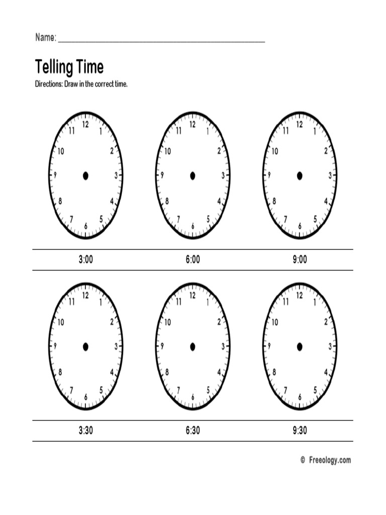 Telling Time Name PDF