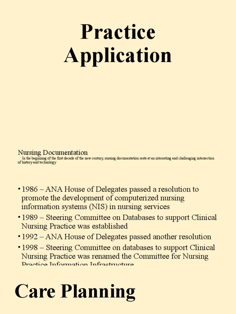 2practice Application2 | PDF | Health Informatics | Nursing