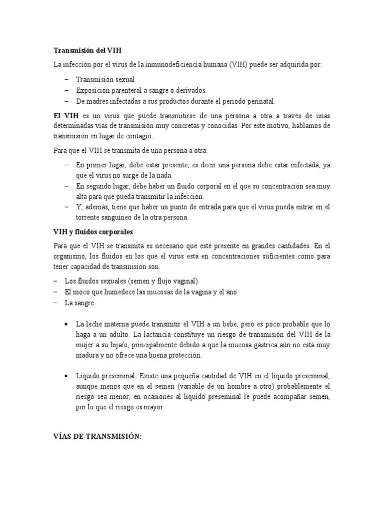 Transmisión Del VIH | PDF | VIH | VIH / SIDA