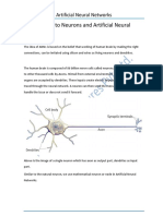 Introduction To Neurons and Artificial Neural Networks