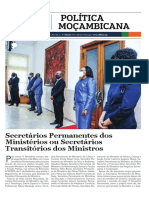 Política para reformar a nomeação e poderes dos Secretários Permanentes dos Ministérios em Moçambique