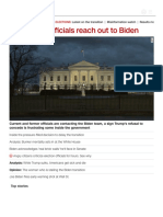 Trump o Cials Reach Out To Biden: UK Live Stream Latest On The Transition Misinformation Watch Results Ma