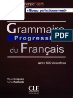 Ammaire Progressive Du Français Niveau Perfectionnement PDF