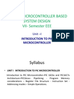 Unit - I Introduction To PIC Microcontroller