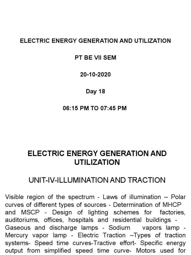 Electric Energy Generation & Utilization | PDF