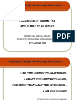 Income Tax Provisions For FY 2019-20