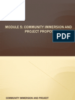 Module 5: Community Immersion and Project Proposal Making