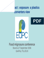 Food Contact: Exposure A Plastics Converters View