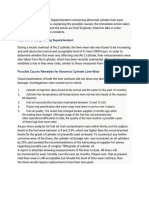 Abnormal Cylinder Liner Wear Report