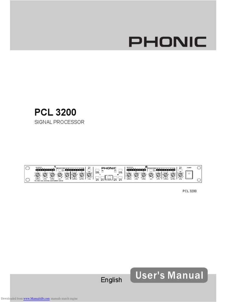 PCL 3200 Users Manual PDF | PDF | Equalization (Audio) | Signal Processing