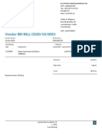 Vendor Bill BILL/2020/10/0001: Invoice Date: Reference
