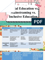LESSON 1 - Special Education vs. Inclusive vs. Mainstreaming