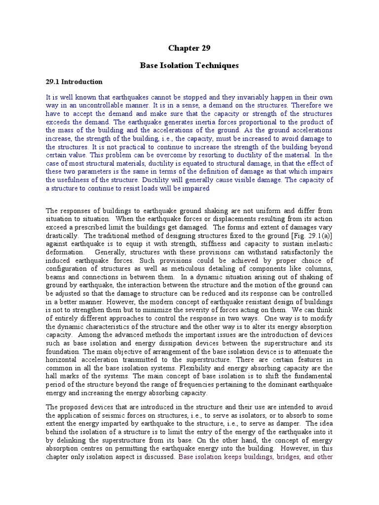Base Isolation Techniques for Earthquake Safety | PDF | Earthquake ...
