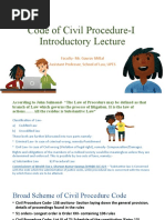 Code of Civil Procedure-I Introductory Lecture: Faculty-Mr. Gaurav Mittal Assistant Professor, School of Law, UPES