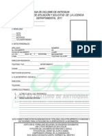 Formulario Licencia Dptal 2011